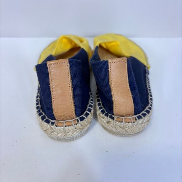Tory Burch Yellow & Blue Colorblock Espadrille Slip On Shoes Size 8 - Picture 3 of 11